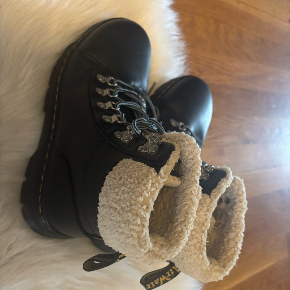 Dr. Martens Black Boots with Soft Cream Lining
